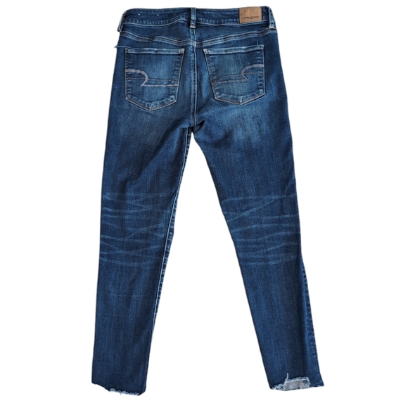 American Eagle Hi-Rise Jegging Ripped Knee size 6 petite Super Stretch - Picture 2 of 10